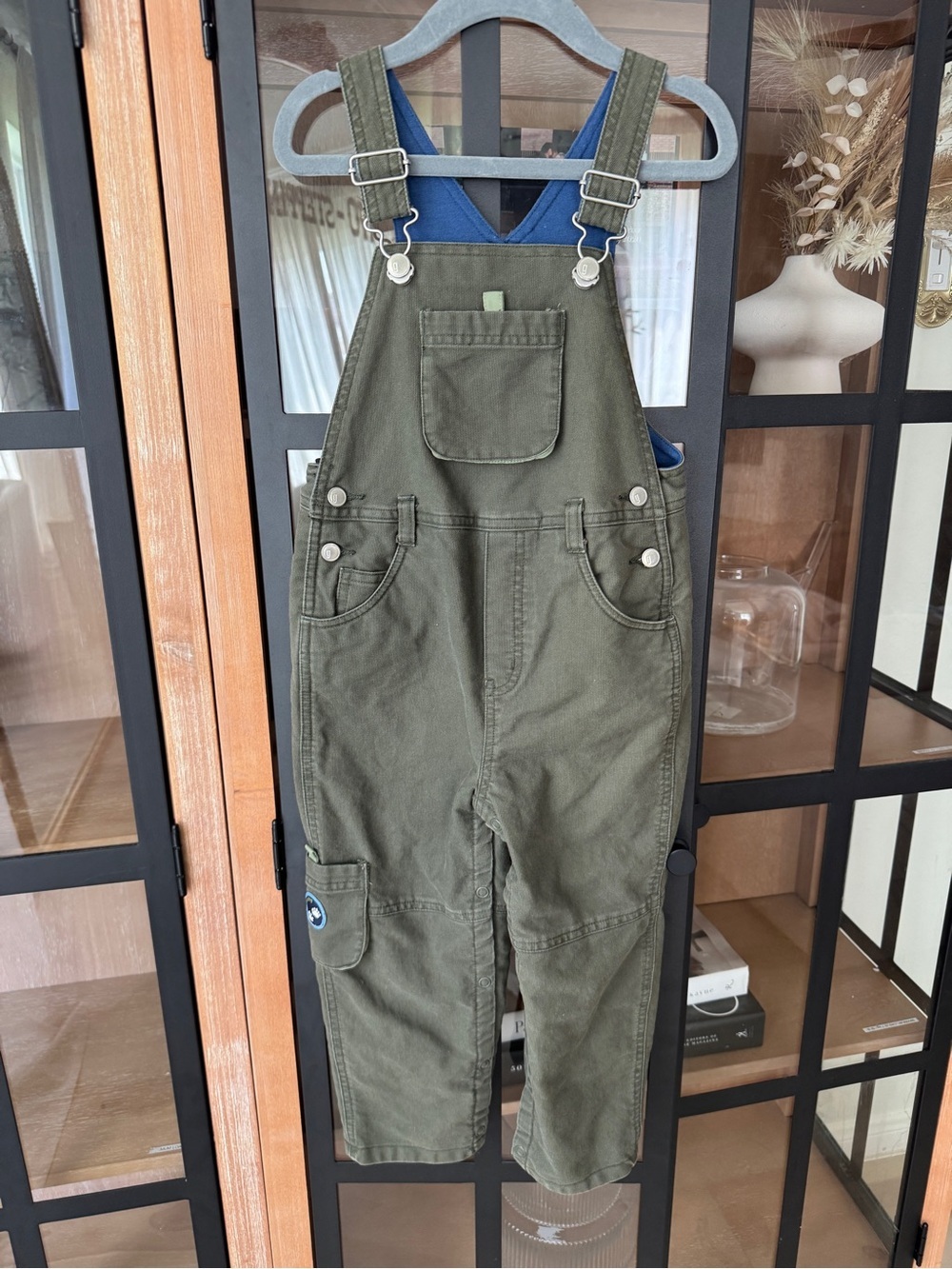 Vintage 2002 Gymboree overalls olive green toddler boy jumpsuit cargo y2k denim